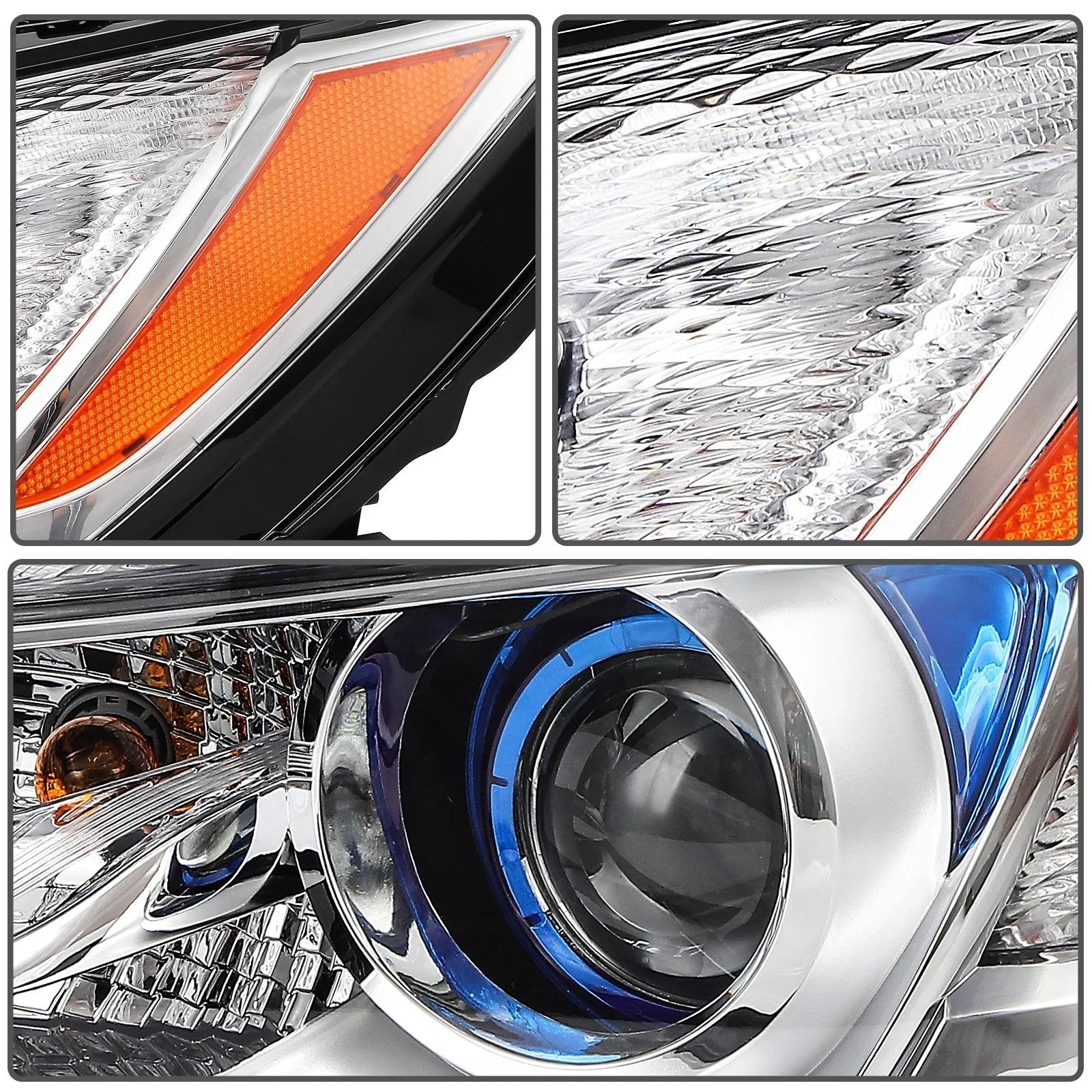 Pair Kit Headlights Assembly For 2014-2016 Buick LaCrosse 2.4L 3.6L Chrome Amber 6B93BC-57 [8]