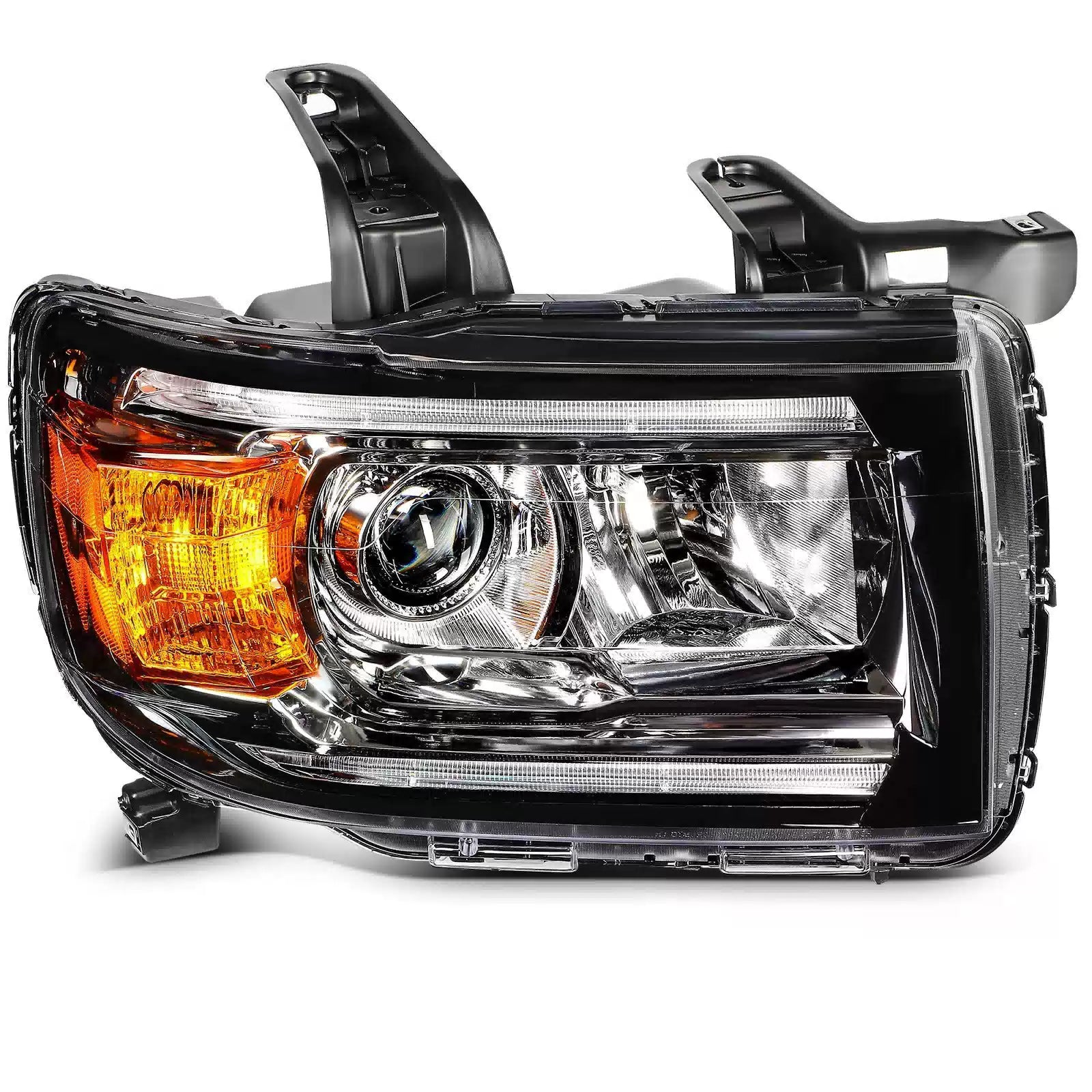 Pair Kit Headlights Assembly For 2015-2022 GMC Canyon 2.5L 2.8L 3.6L Black Amber 6B93BC-57 [3]