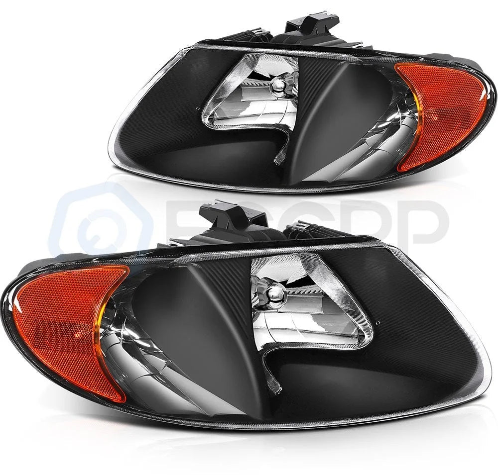 Pair Kit Headlights For 2001-2007 Dodge Caravan Chrysler Town&Country Voyager 6B93BC-57 [2]