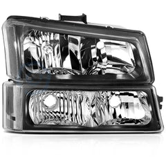 Pair Kit Headlights For 2003-2007 Chevy Silverado Avalanche 1500 2500 3500 Black 6B93BC-57 [3]