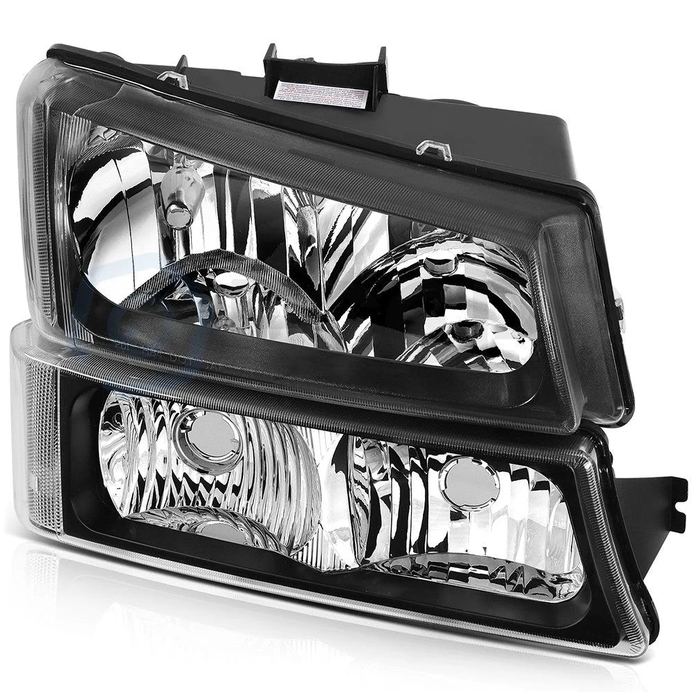 Pair Kit Headlights For 2003-2007 Chevy Silverado Avalanche 1500 2500 3500 Black 6B93BC-57 [6]