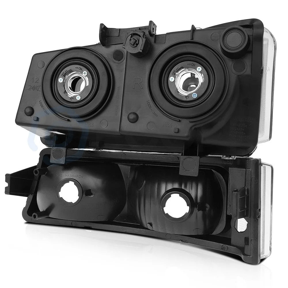 Pair Kit Headlights For 2003-2007 Chevy Silverado Avalanche 1500 2500 3500 Black 6B93BC-57 [7]