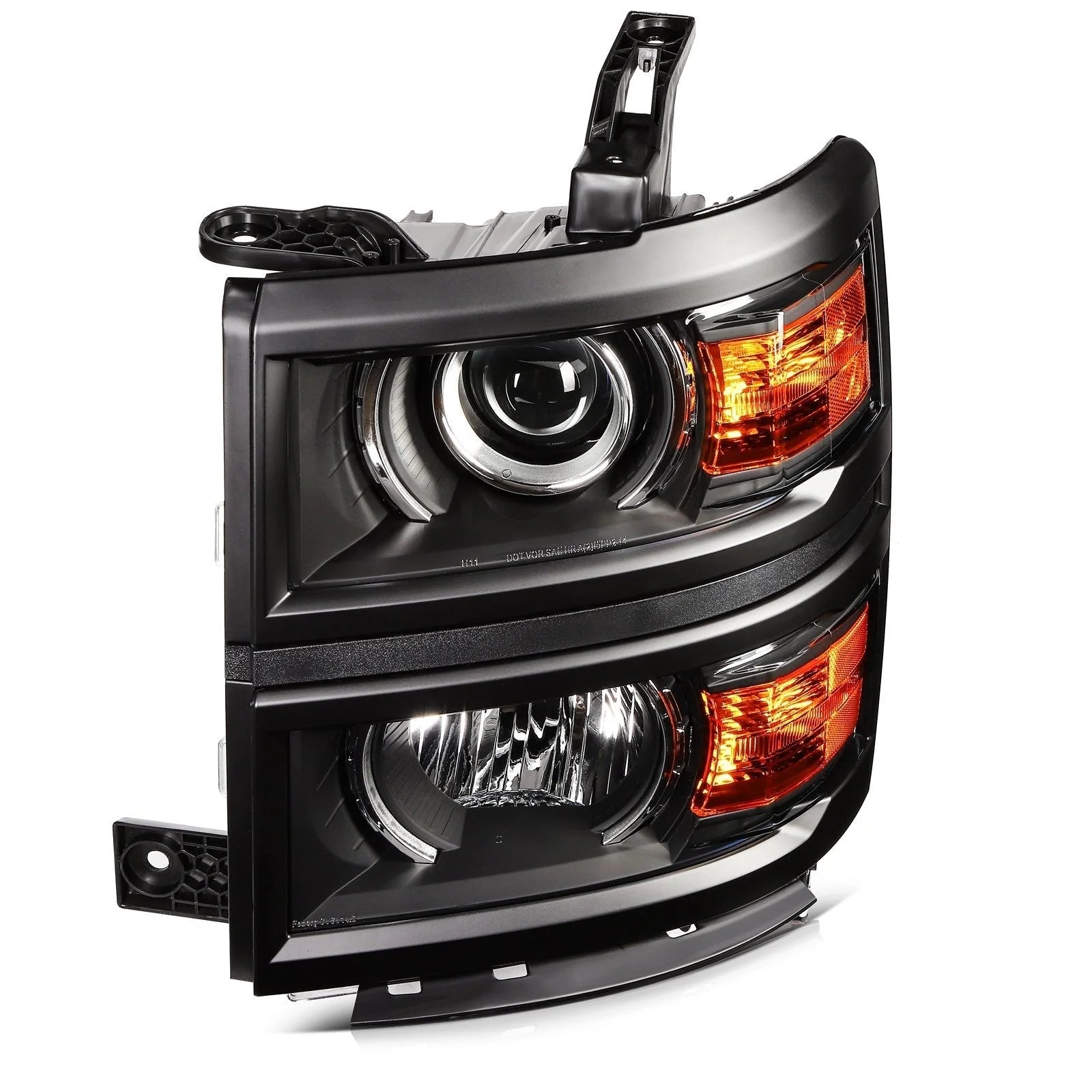 Pair Kit Headlights For 2014-2015 Chevrolet Silverado 1500 4.3L 5.3L Black Amber 6B93BC-57 [3]