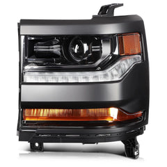 Pair Kit Headlights For 2016-2018 Chevrolet Silverado 1500 4.3L 5.3L Black Amber 6B93BC-57 [3]