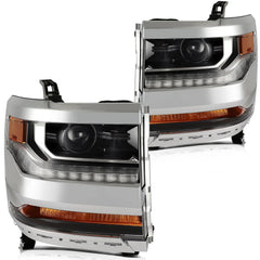 Pair Kit Headlights For 2016-2018 Chevrolet Silverado 1500 4.3L 5.3L Chrome 6B93BC-57 [1]