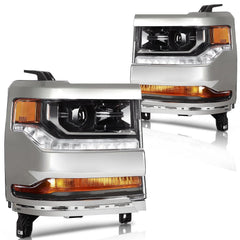 Pair Kit Headlights For 2016-2018 Chevrolet Silverado 1500 4.3L 5.3L Chrome 6B93BC-57 [2]