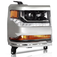 Pair Kit Headlights For 2016-2018 Chevrolet Silverado 1500 4.3L 5.3L Chrome 6B93BC-57 [4]