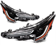 Pair Kit LED Headlights Assembly For 2020-2022 For Corolla L LE Base Black Amber 6B93BC-57 [2]