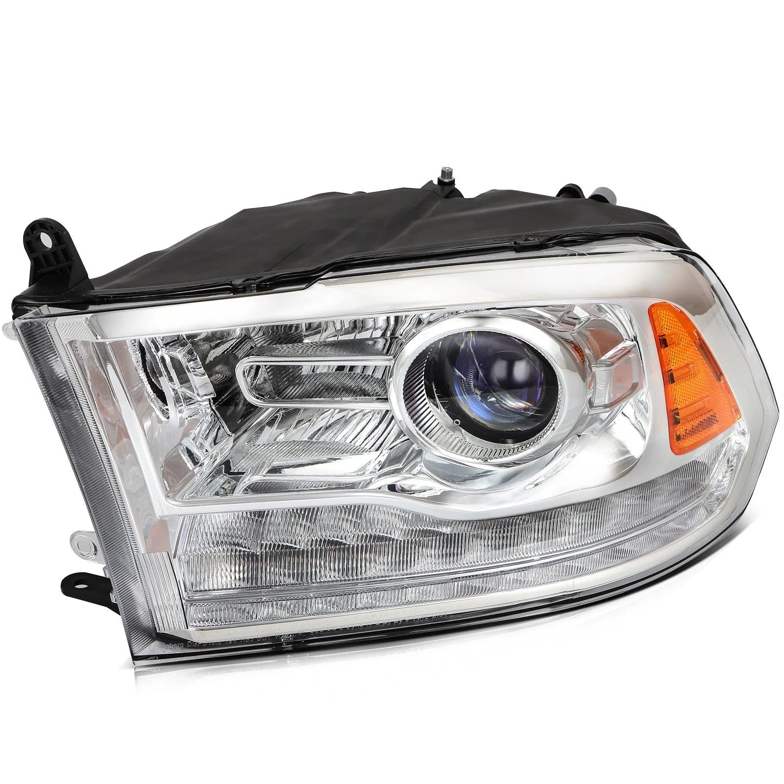 Pair LED Headlights Assembly For 2009-2018 Dodge Ram 1500 2500 3500 Chrome Amber 6B93BC-57 [3]