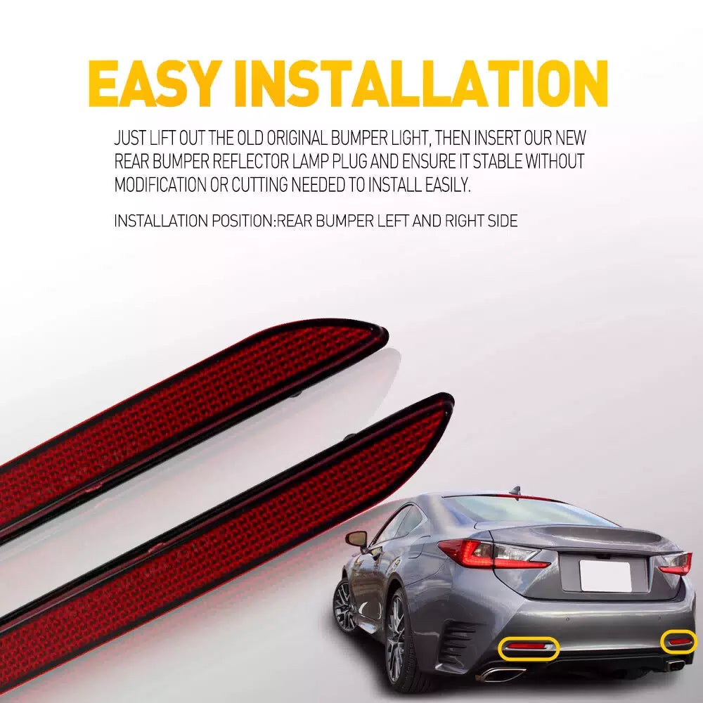 Pair LED Rear Bumper Reflector Lamp Brake Light Tail For Lexus Toyota Sienna 6B93BC-57 [9]