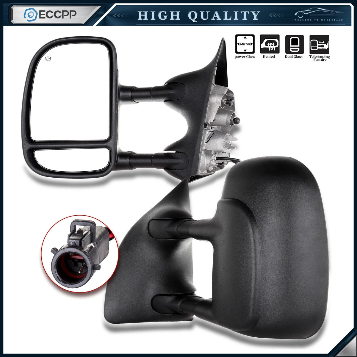 Pair Power Heated Tow Mirrors For 99-07 Ford F-250 F-350 F-450 Super Duty 6B93BC-57 [1]