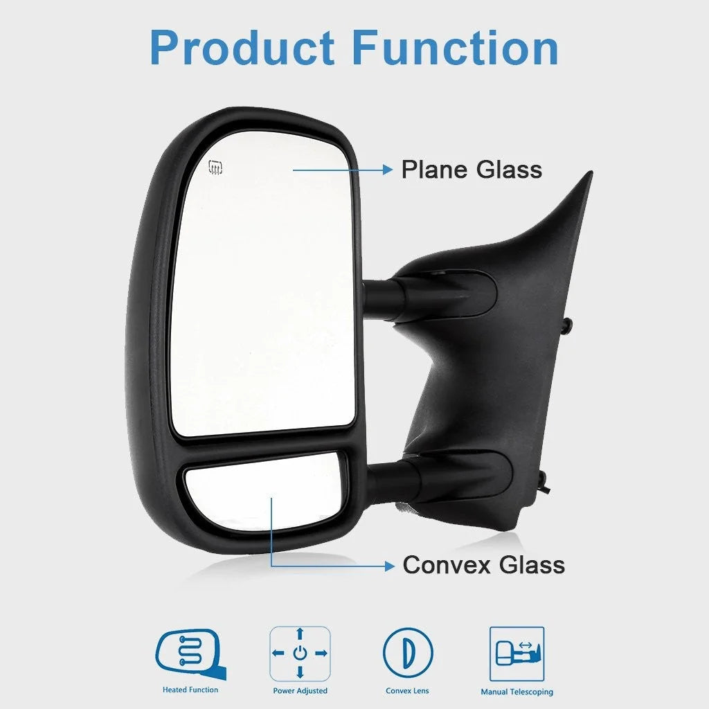 Pair Power Heated Tow Mirrors For 99-07 Ford F-250 F-350 F-450 Super Duty 6B93BC-57 [2]