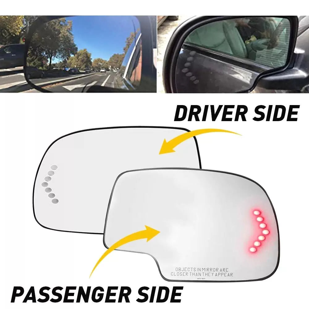 Pair Side Mirror Glass Heated w/ Turn Signal Left & Right for Chevy GMC Cadillac 6B93BC-57 [11]