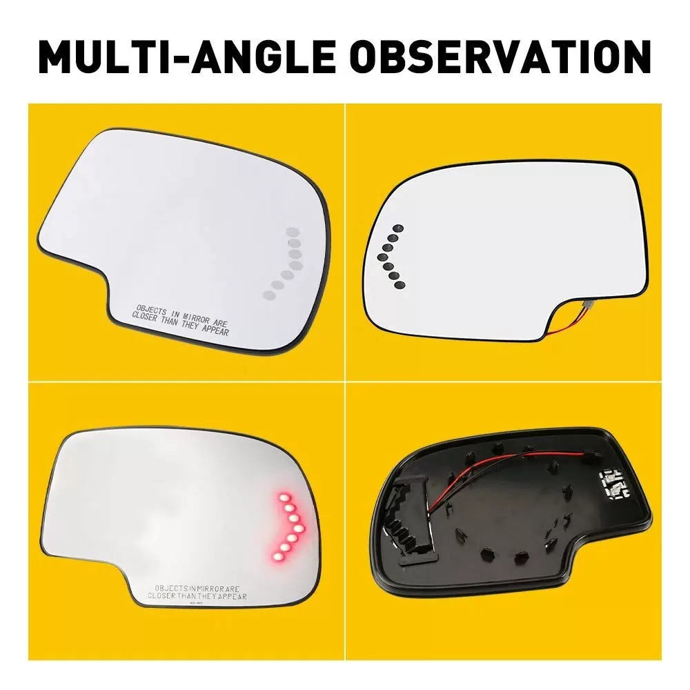 Pair Side Mirror Glass Heated w/ Turn Signal Left & Right for Chevy GMC Cadillac 6B93BC-57 [3]