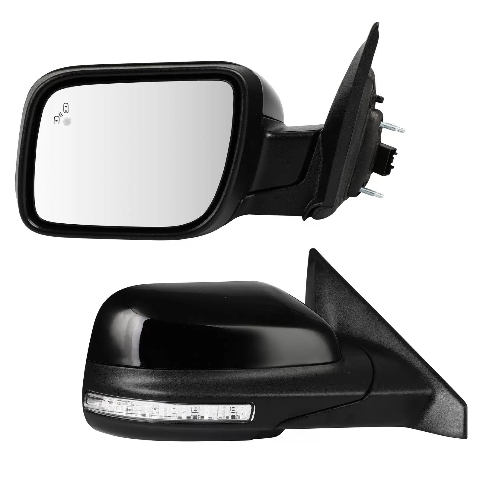 Pair Side Mirrors For 16-19 Ford Explorer Power-folding Heated Signal Puddle BSM 6B93BC-57 [1]