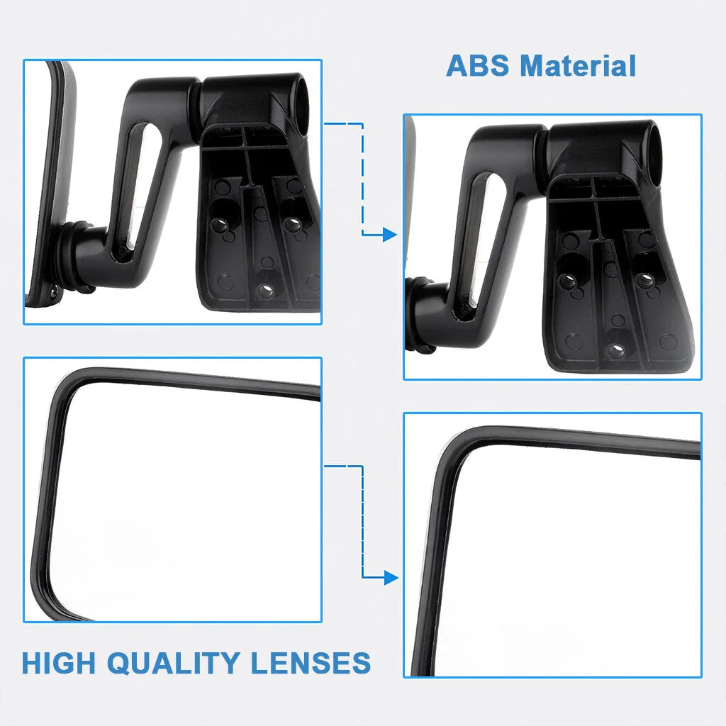Pair Side View Manual Door Mirrors For 1997-2002 Jeep Wrangler Black 6B93BC-57 [3]