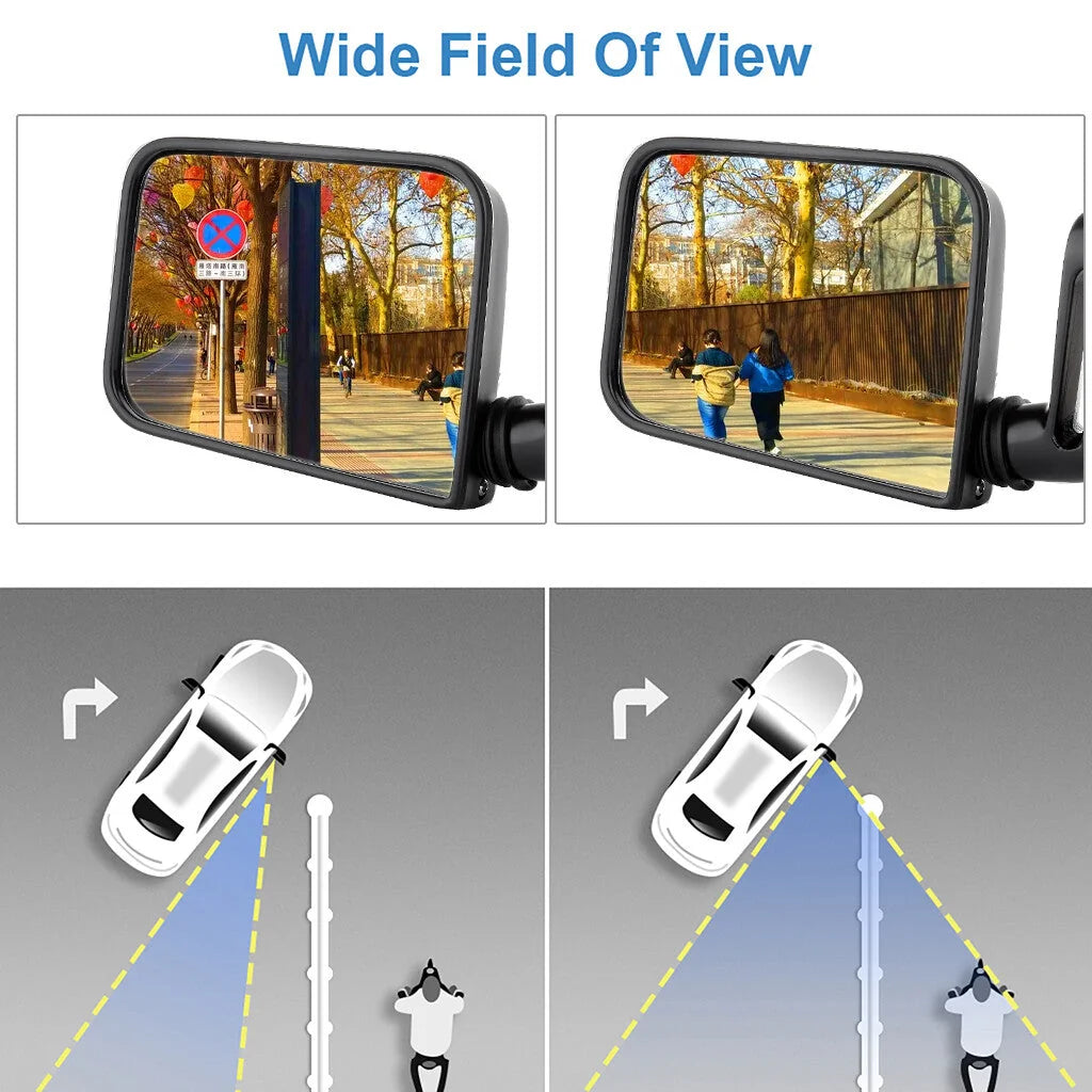 Pair Side View Manual Door Mirrors For 1997-2002 Jeep Wrangler Black 6B93BC-57 [4]