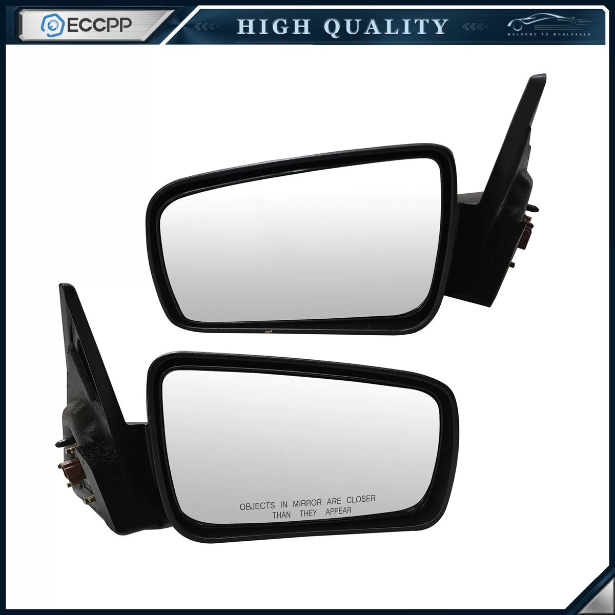 Pair Side View Power Mirrors Textured Black For 2005-2009 Ford Mustang LH+RH [1]
