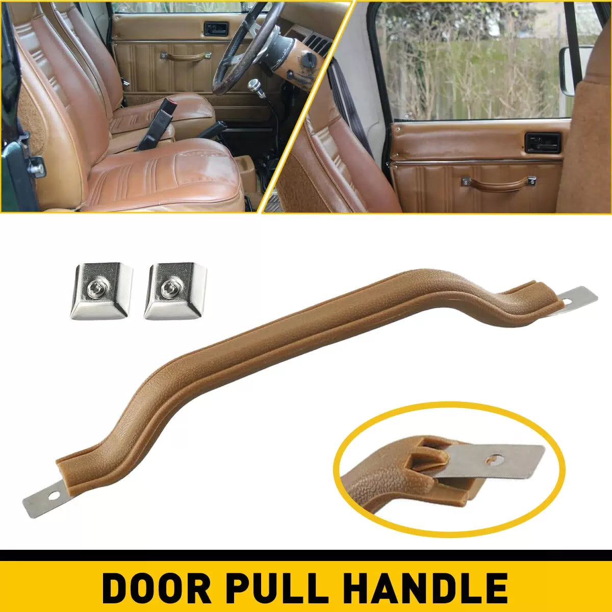 Pair Spice Crown Interior Door Pull Strap Handle Set FOR 87-95 JEEP YJ WRANGLER [9]