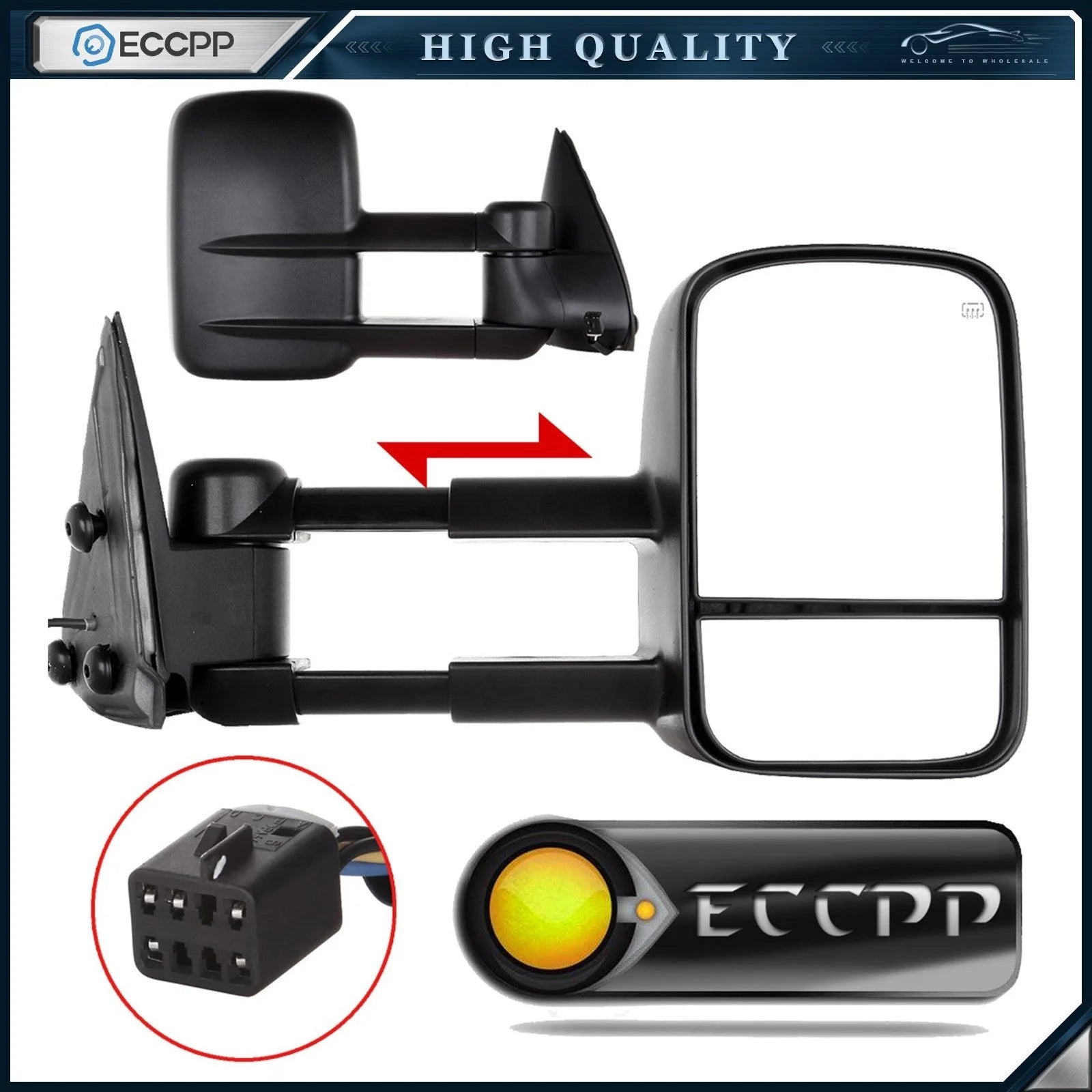 Pair Tow Mirrors For 99-02 Chevy Silverado Sierra 1500 2500HD 3500 Power Heated 6B93BC-57 [1]