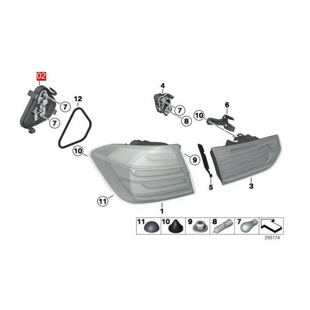Passenger Right Rear Bulb Socket Tail Light for 2012-2015 BMW 320i 328i 335i EOA 6B93BC-57 [6]