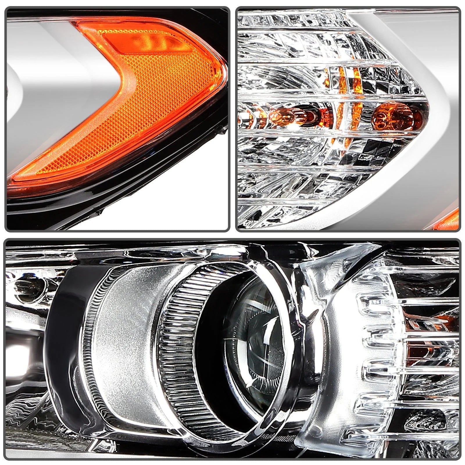 Passenger Right Side Headlight Assembly For 2013-2016 Ford Fusion Chrome Amber 6B93BC-57 [10]