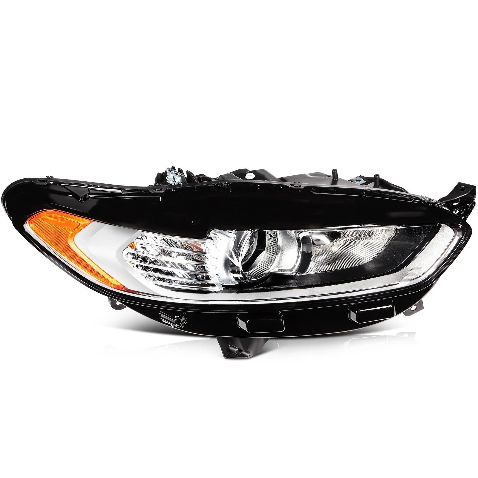Passenger Right Side Headlight Assembly For 2013-2016 Ford Fusion Chrome Amber 6B93BC-57 [3]