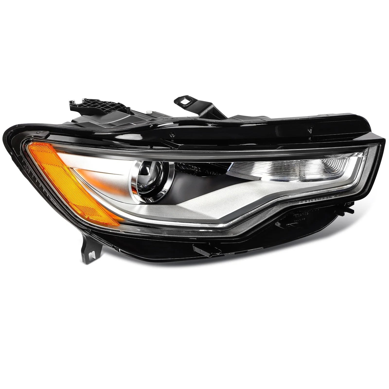 Passenger Right Side Headlight For 2012-2015 Audi A6 Quattro A6 Black Amber KOEEP [6]