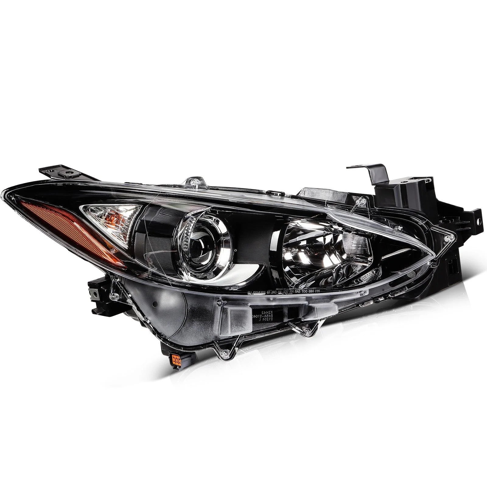 Passenger Right Side Headlight For 2014-2016 Mazda 3 2.0L 2.5L Black Amber 6B93BC-57 [1]