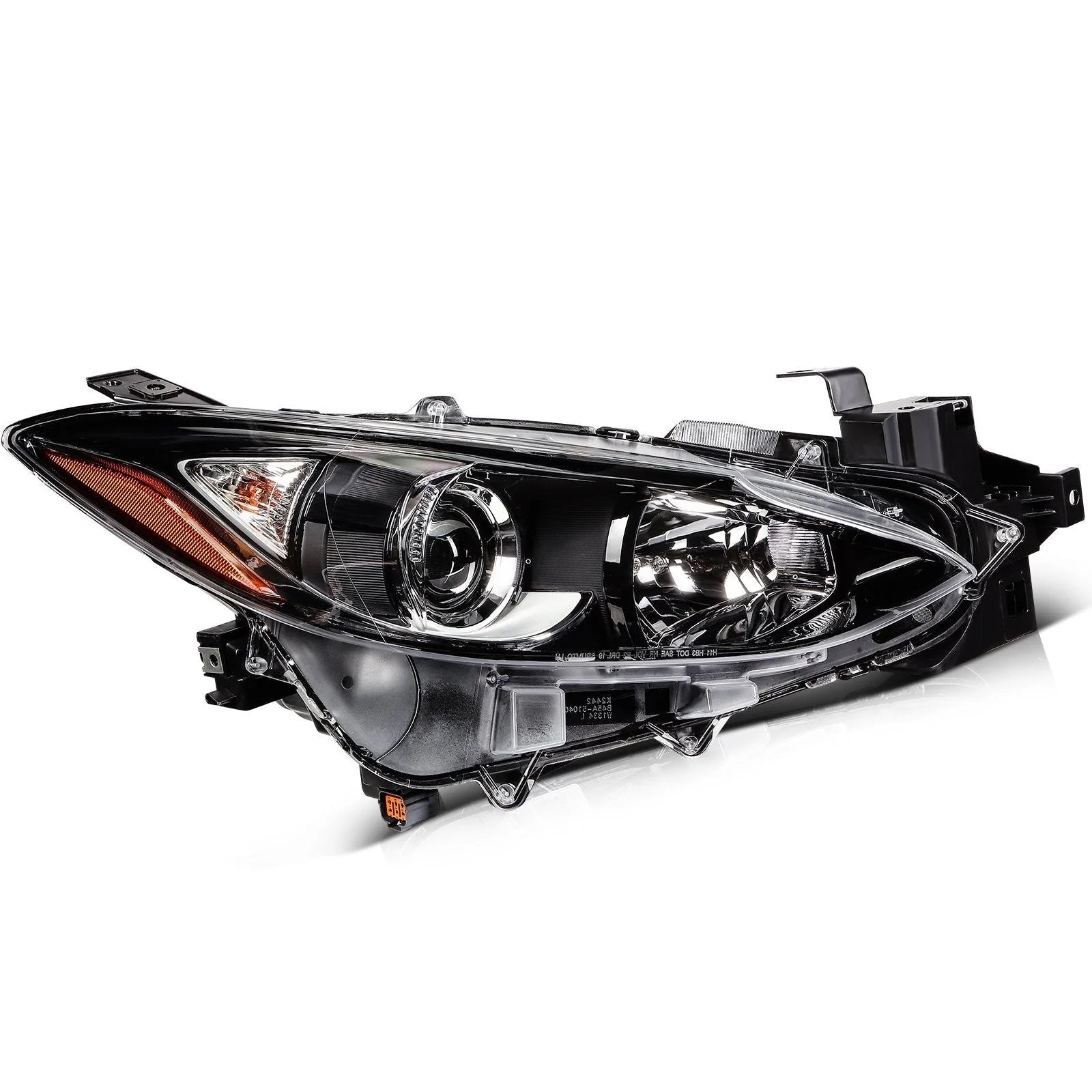 Passenger Right Side Headlight For 2014-2016 Mazda 3 2.0L 2.5L Black Amber 6B93BC-57 [6]