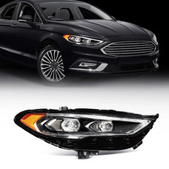 Passenger Right Side LED Headlight For 2017-2020 Ford Fusion Black Amber 6B93BC-57 [1]