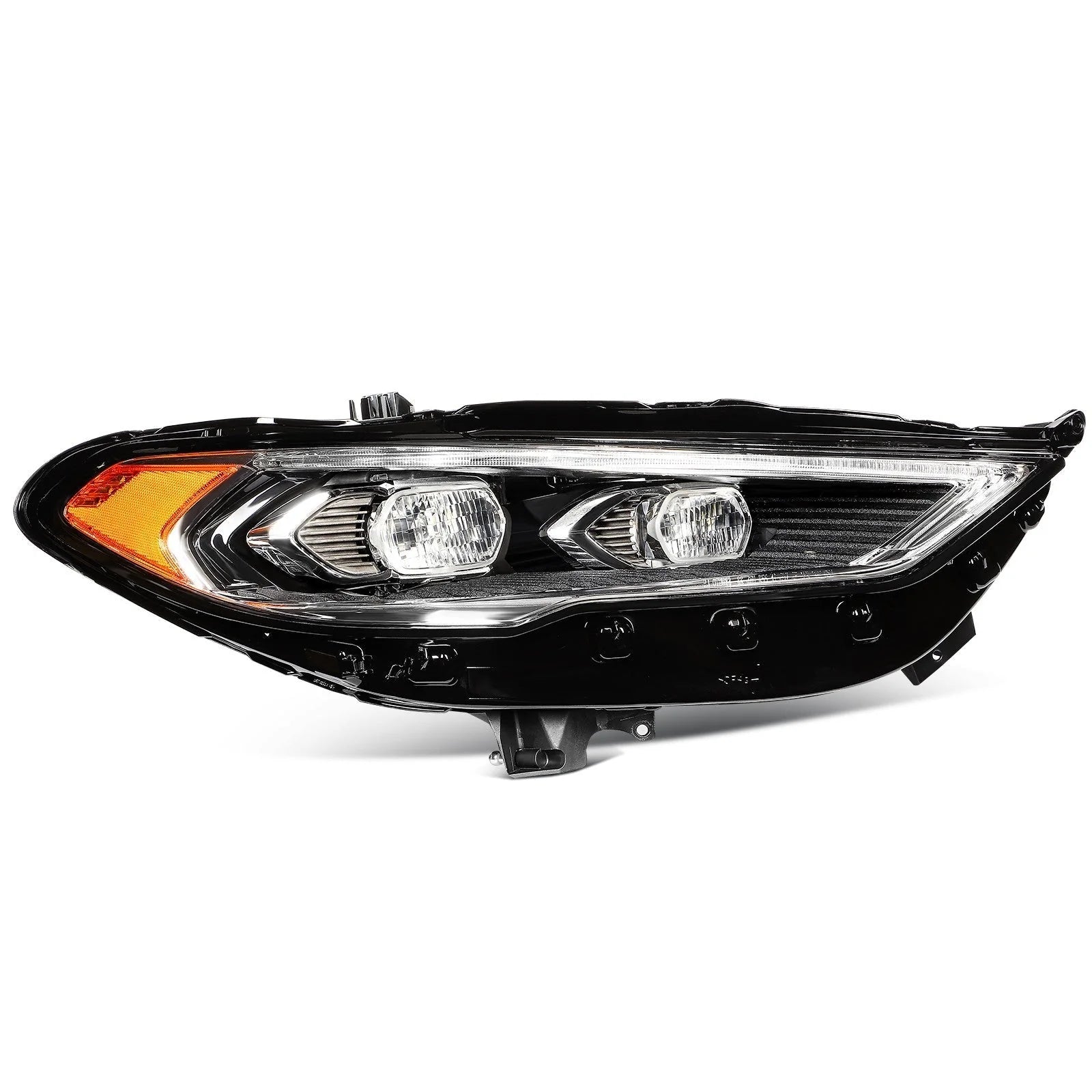 Passenger Right Side LED Headlight For 2017-2020 Ford Fusion Black Amber 6B93BC-57 [5]