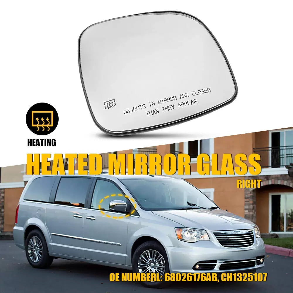 Passenger Right Side View Door Mirror Glass Heated For 08-16 Dodge Grand Caravan 6B93BC-57 [1]