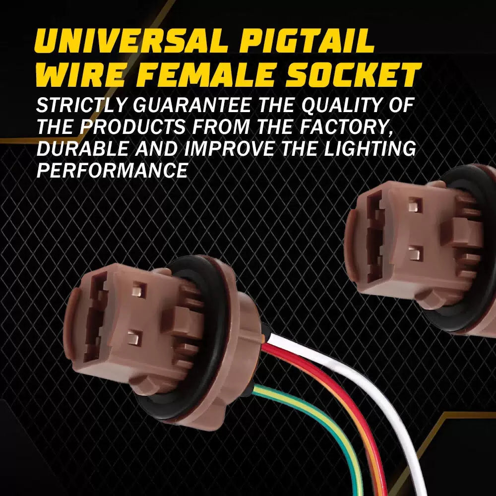 Pigtail Wire Female Socket 7443 Two Harness Brake Stop Tail Turn Signal Plug EOA 6B93BC-57 [6]