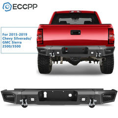 Powder Coated Steel Rear Bumper w/ 4x Led Lights For 15-17 Chevy Silverado 2500 6B93BC-57 [1]
