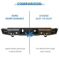 Powder Coated Steel Rear Bumper w/ 4x Led Lights For 15-17 Chevy Silverado 2500 6B93BC-57 [3]