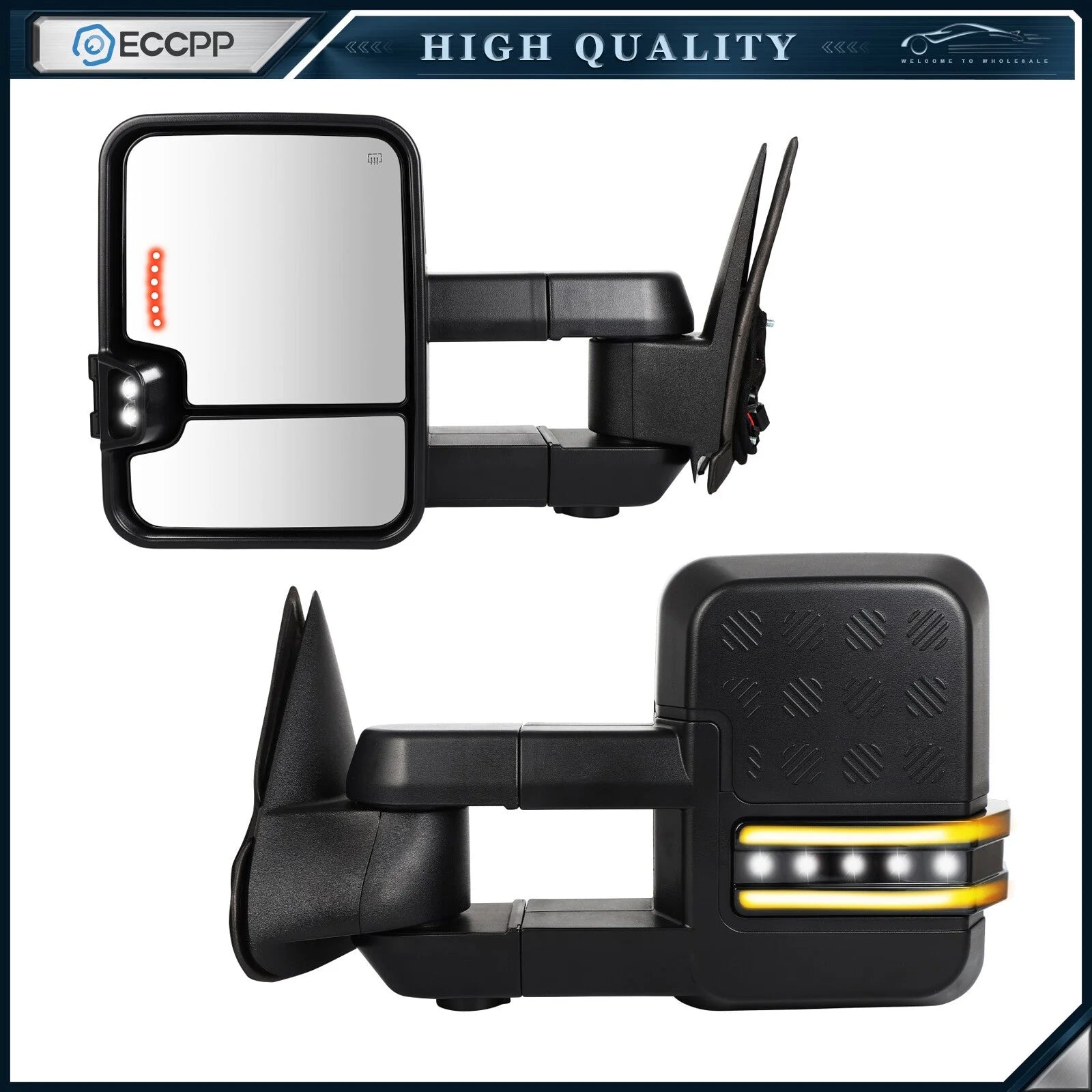 Power Heated Tow Mirrors For 99-02 Chevy GMC Sierra LED Turn Signal Light 6B93BC-57 [1]