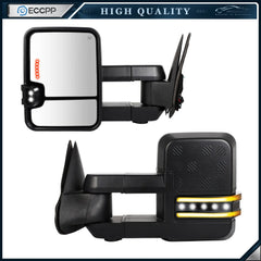 Power Heated Tow Mirrors For 99-02 Chevy GMC Sierra LED Turn Signal Light 6B93BC-57 [1]