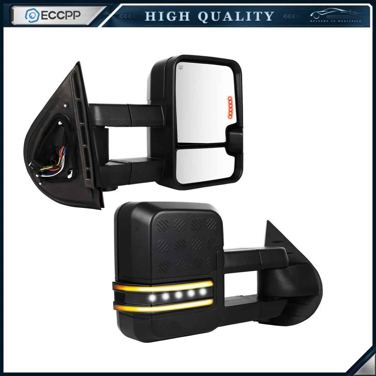 Power Heated Tow Mirrors LED Turn Signal Light For 07-13 Chevry Silverado Sierra 6B93BC-57 [1]