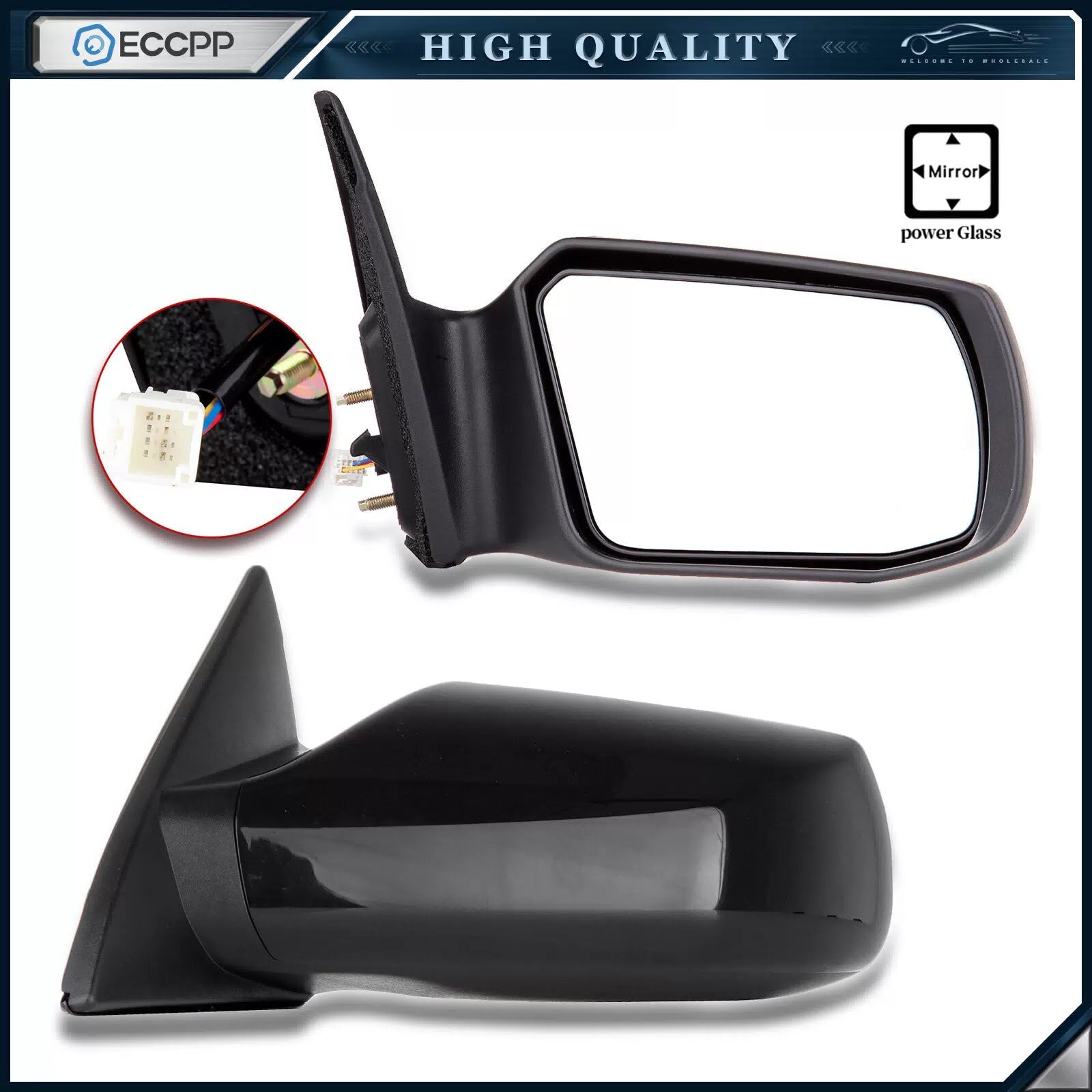 Power Mirror For Nissan Altima 4 Door Sedan Passenger Right Side Black 6B93BC-57 [1]