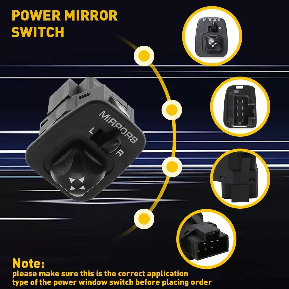 Power Mirror Switch DS1750 for 1999-03 Ford F150 Truck Driver Side Mirror Switch 6B93BC-57 [2]