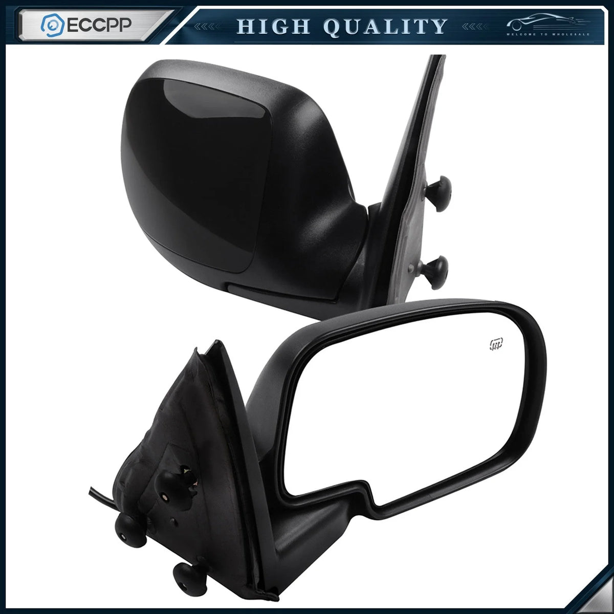 Power Mirrors For 00-02 Chevy GMC Yukon Heated Manual Fold Pair Side View 6B93BC-57 [1]