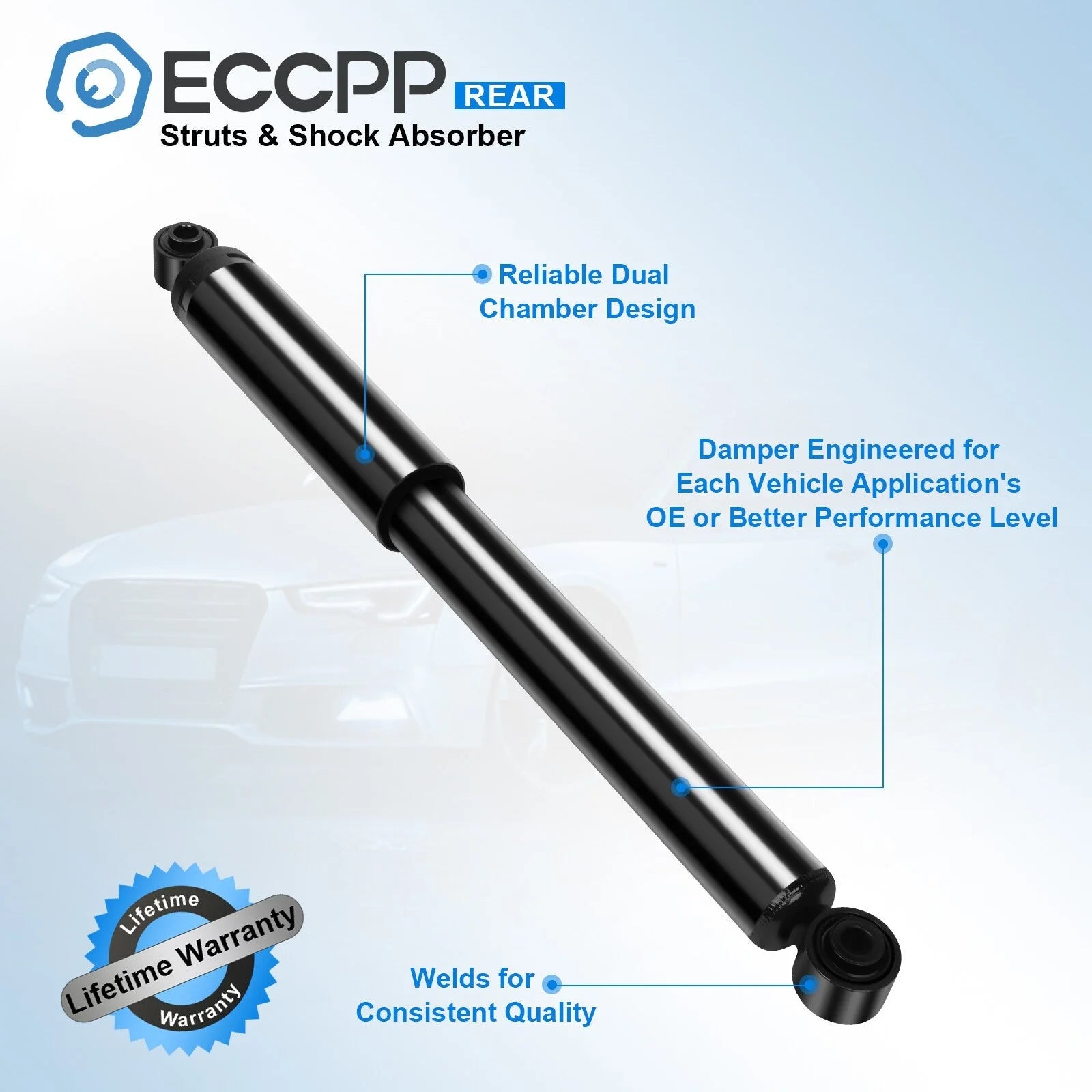 REAR Shock Absorbers Set for 2007 2008 2009-2018 Chevy GMC Silverado Sierra 1500 KOEEP [3]