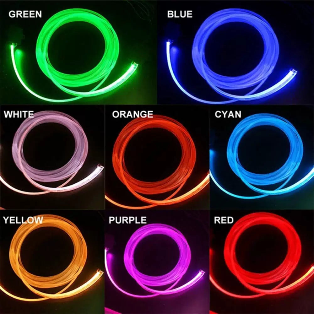 RGB LED Car Interior Fiber Optic Neon EL Wire Strip Atmosphere Light Romote EOA 6B93BC-57 [10]