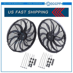 Radiator Condenser Cooling Fan 16" Inch Universal For 1992-2015 Hyundai Elantra 6B93BC-57 [1]