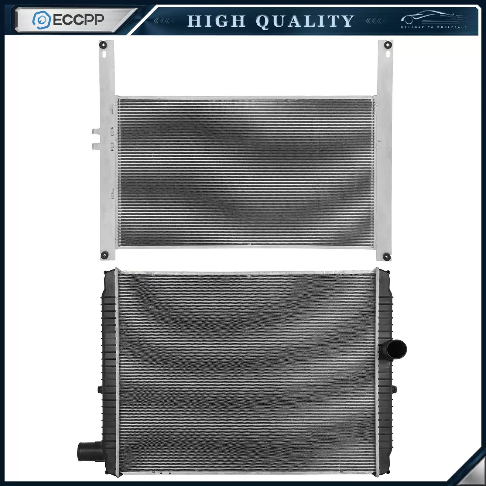 Radiator & AC Condenser Cooling Kit For 03-07 International Harvester 8600 SBA 6B93BC-57 [1]