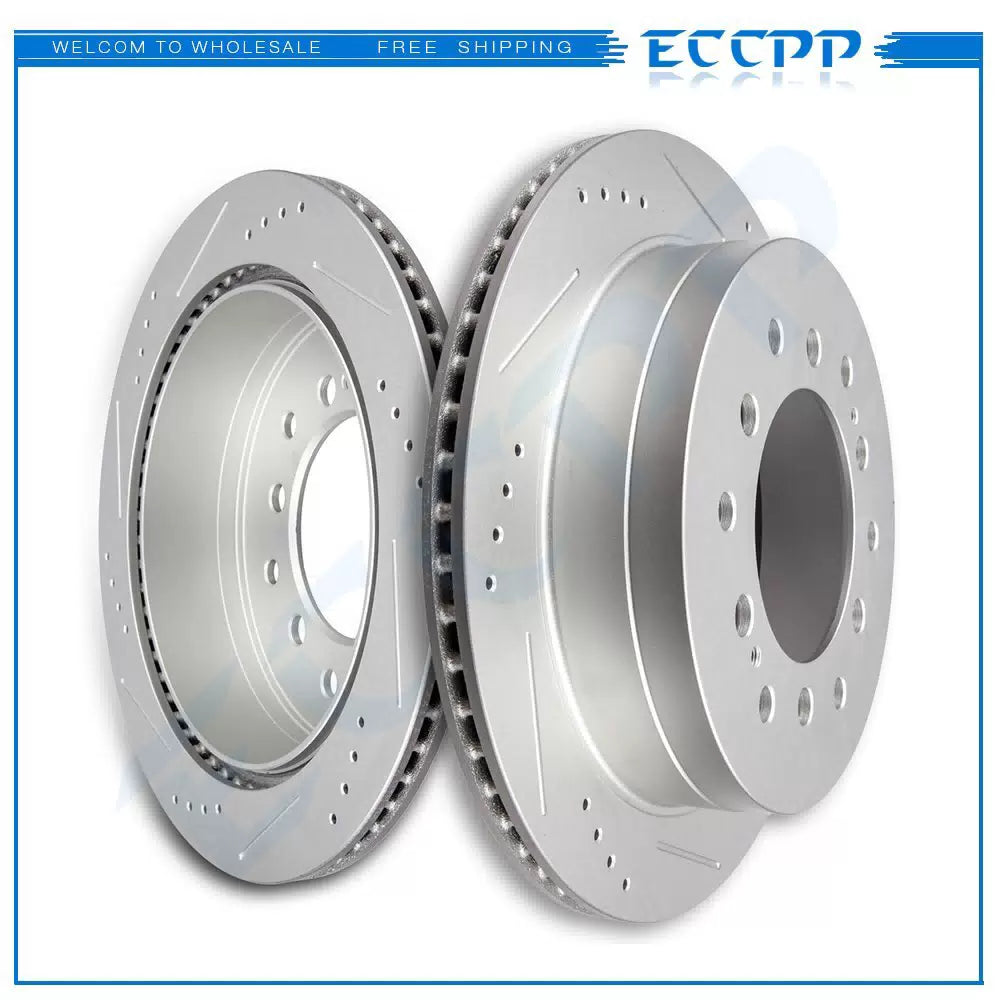 Rear Brake Discs Rotors Pair Fits 2001-2007 Toyota Sequoia 2003-2009 Lexus GX470 6B93BC-57 [1]