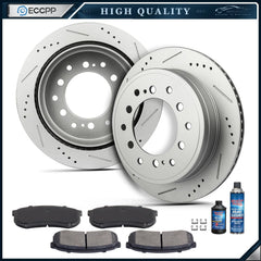 Rear Brake Discs Rotors Slot Drill Ceramic Pads For 2010-2014 Toyota FJ Cruiser 6B93BC-57 [1]