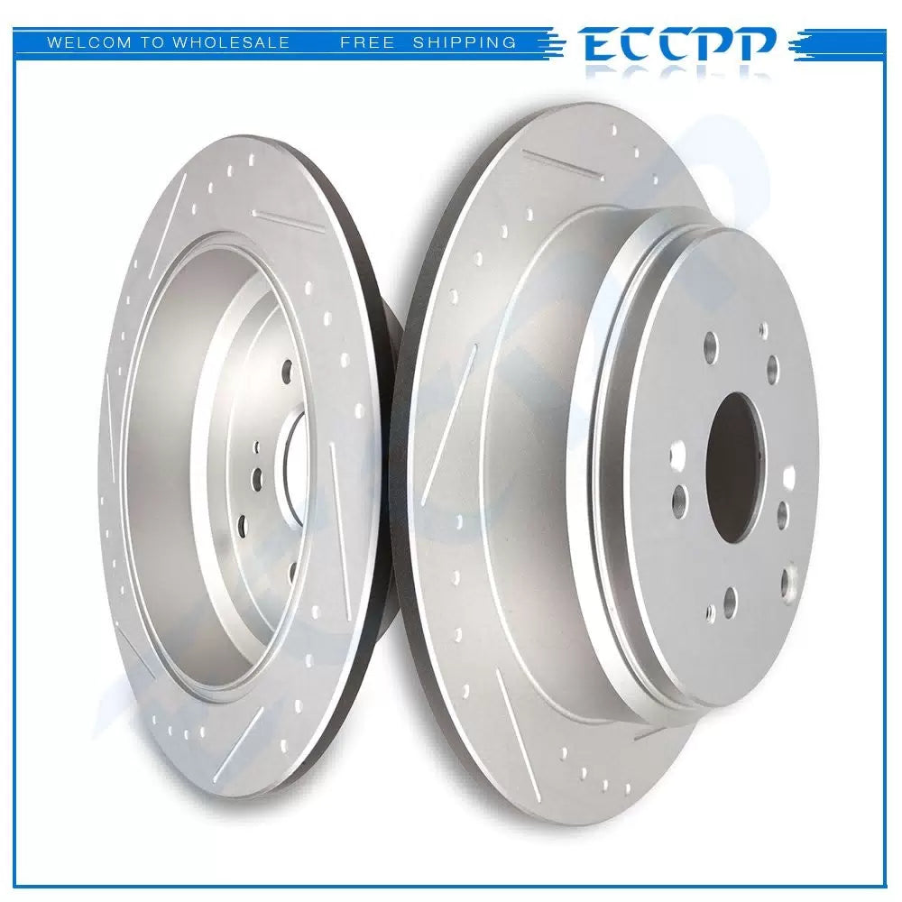 Rear Brake Rotors Discs Kit For Honda Odyssey 2002 2003 2004 Slotted [1]