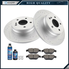 Rear Brake Rotors Discs and Ceramic Pads For Mercedes-Benz C250 12 - 15 Slotted 6B93BC-57 [1]